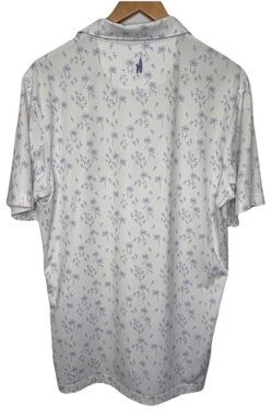 Johnnie-O Featherweight Polo Shirt Performance Men's M Tropical Golf White Palms